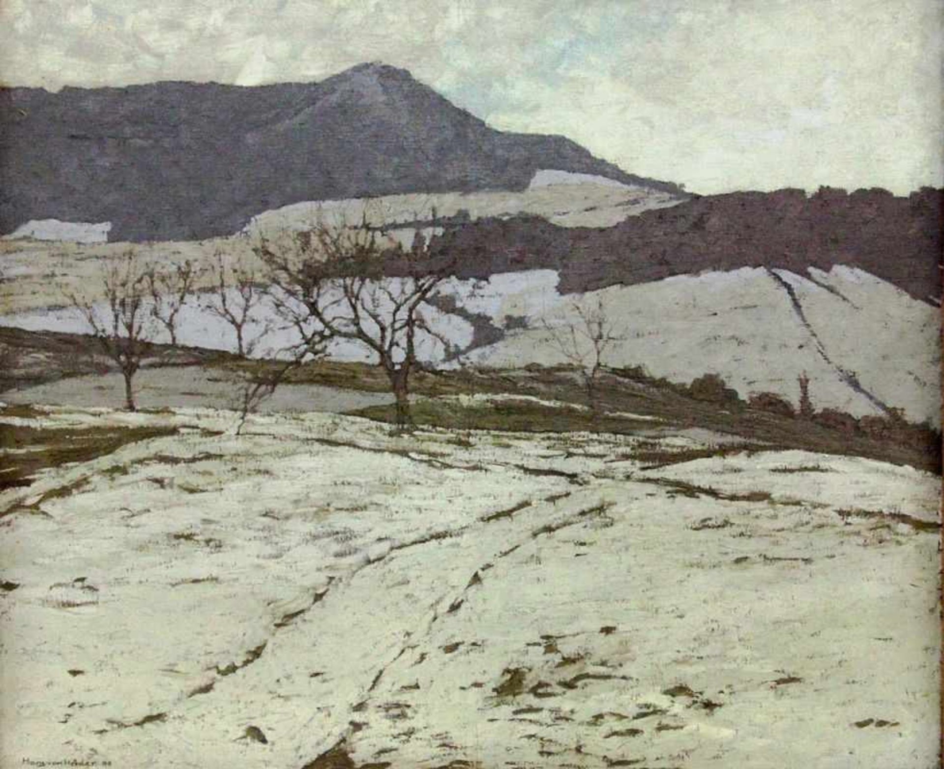 HEIDER, HANS VON München 1867 - 1952 Blaubeuren bei Ulm Winter Landscape. Oil on canvas,signed and