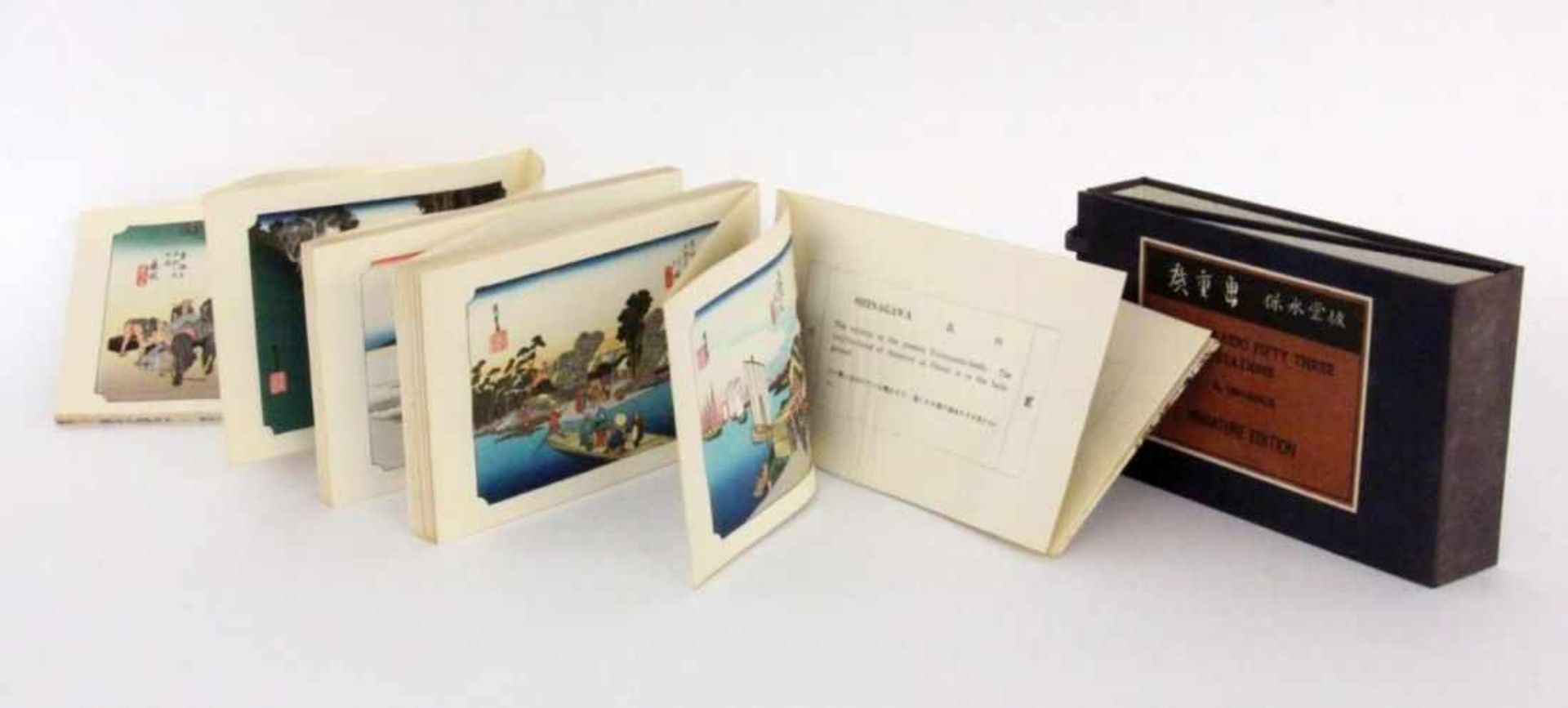 HIROSHIGE circa 1950 ''The Tokaido Fifty Three Stations'' Miniature edition. Handwrittendedication