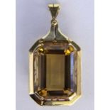 A PENDANT 585/000 yellow gold with large citrine. 4.5 cm long, gross weight approximately14