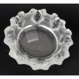 A LALIQUE GLASS BOWL Colourless pressed glass, partially frosted. Signed: Lalique France.Diameter 19