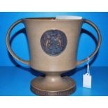 A Poole Pottery Limited Edition twin handled stoneware Commemorative Loving Mug by Guy Sydenham,