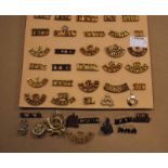 A good selection of pre 1947 Indian Army Brass Shoulder Titles including cavalry, infantry and