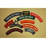 Selection of miscellaneous Shoulder Titles including Royal Yacht, MONS OCS, RMA SANDHURST, CHINDITS,