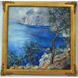 Matteo Sarno (Italian 1894-1957) Capri, oil on canvas laid on board, signed M Sarno circa 1949, 45cm