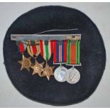 WW2 Swing Mounted Medal Group of 5 including Africa Star with 8th Army clasp and Italy Star, plus