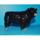 A Beswick pottery Black Galloway Bull, model number 1746A, 18cm long