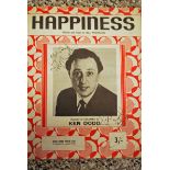 Ken Dodd (1927-2018) Happiness Music Score and Lyrics with Photograph, inscribed Love and