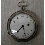 A large silver open faced Pocket Watch with fusee movement by N Lind - London 6076