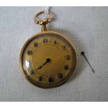 A French gold open faced repeating Pocket Watch with fusee movement and gilt face