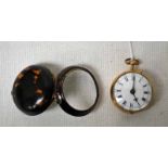 A gilt metal and tortoise shell pair cased Pocket Watch with fusee movement by William Burton -