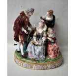 A Meissen 19th century Allegorical Study, the Music Recital, a seated Lady and a Gentleman