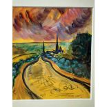 James Lawrence Isherwood (1917-1989), Parbold Hill, signed watercolour, titled and dated '56, 21.5cm