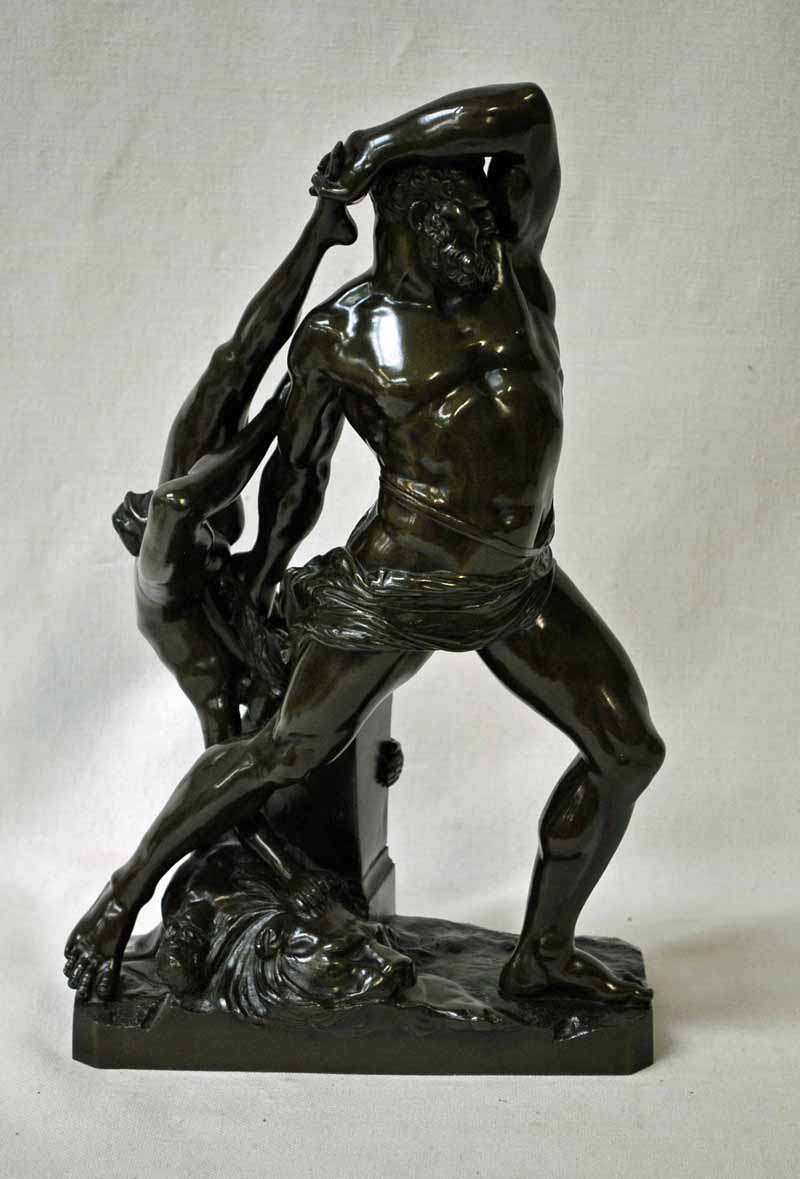 After Antionio Canova (Italian 1757-1822), a Classical bronze reduced Group depicting Hercules