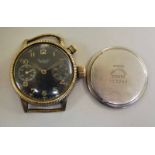 A Gentleman's German WWII Pilot's military Hanhart Chronograph Wrist Watch, nickel cased, black dial