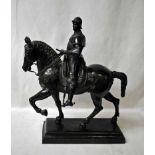 After Andrea del Verrocchio (1435-1488), a black patinated bronze reduction of the Bartolomeo