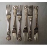 A set of six Victorian silver Dinner Forks, Kings Pattern, London 1873, 19.57oz, 21cm long