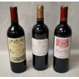 Three bottles of French Wine: 1 X Pomerol, Chateau du Magne, Alain Vigier 2002, 1 X Margaux