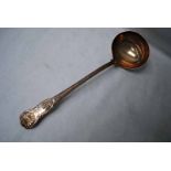 A large Victorian silver Ladle, Kings Pattern, London 1841, 10.76oz, 34cm long