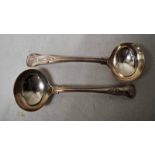 A pair of William IV silver Sauce Ladles, Kings pattern, London 1836, 6.21oz, 18cm long