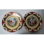 A pair of early 20th century Vienna porcelain Cabinet Plates, centrally decorated with a classical