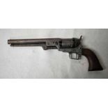 An American Colt 0.36 Navy Six Shot Percussion Single Action Revolver, 7.5' octagonal barrel