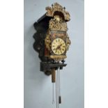 An 18th century Dutch Frisian Alarm 'stoelklok' (seatclock) with a pillared verge movement, striking