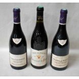 Three bottles of French wine: 1 X Gevrey-Chambertin, Coeur de Fer Frederic Magnien 2005, 1 X