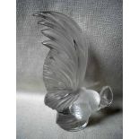 A mid to late 20th century Coq Nain Lalique Car Mascot style Desk Weight as a Cockerel in