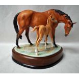 A Royal Worcester porcelain Equestrian Group, Prince's Grace and Foal, modelled by Doris Lidner,