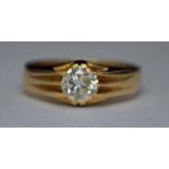 An 18ct gold Diamond Solitaire ring, the round brilliant cut stone weighing approximately 1 carat,