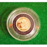 The Royal Mint, 2011 Quarter Sovereign, Gold Proof Coin, No 0225, in presentation case with