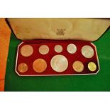 G.B Coins, Royal Mint Elizabeth II Ten Coin Proof Set 1953 in fitted case of issue