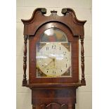 Barraclough of Haworth, an early 19th century mahogany Longcase Clock, broken arch pediment above