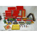 A good collection of Hornby Series O gauge tinplate Model Railway including No 2 Special Tank