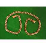 A 14ct gold heavy woven link Necklace, marked 585, 97.4g, 62cm long