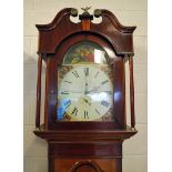 Barraclough of Haworth, an early 19th century oak and mahogany Longcase Clock, swan neck pediment