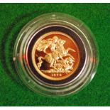 A Royal Mint 1979 Full Sovereign, Gold Proof Coin in presentation wallet