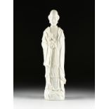 A CHINESE BLANC DE CHINE PORCELAIN FIGURE OF GUANYIN, POSSIBLY KANGXI PERIOD (1654-1722), the