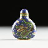 AN ENAMELED CLOISONNÉ GILT BRONZE SNUFF BOTTLE, CHINESE, LATE QING DYNASTY (1644-1912), the