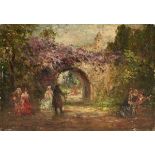 in the manner of ADOLPHE MONTICELLI (French 1824-1886) A PAINTING, "Day in the Garden," oil on
