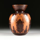 CHARLES SCHNEIDER (FRENCH 1881-1953) A CAMEO GLASS VASE, "Scarabée,” 1920s, the mottled