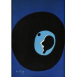 circle of JEAN ARP (French/Swiss 1886/87-1966) A MINIMALIST SERIGRAPH PRINT, "Composition in Blue
