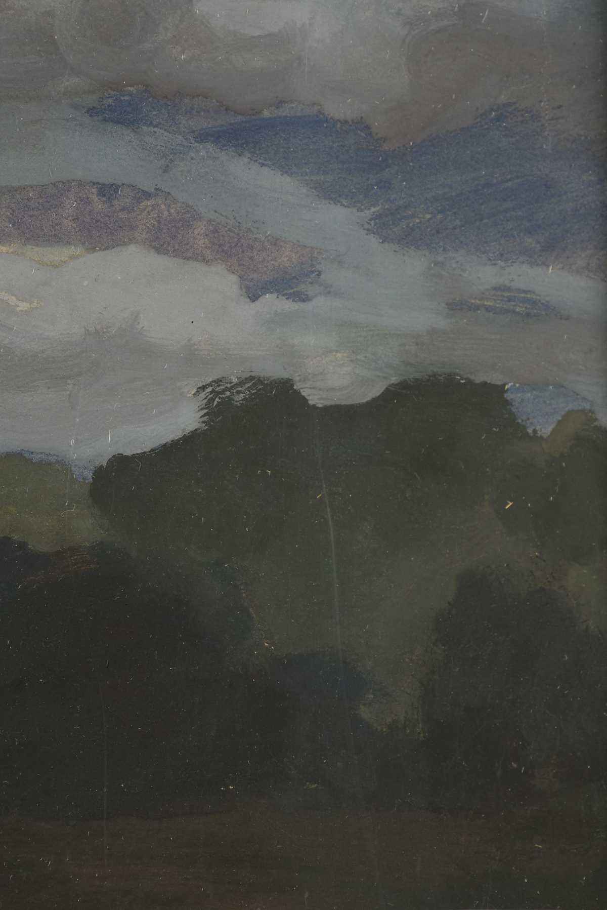 FRANK SIMON HERRMANN (AMERICAN 1866-1942), A PAINTING, "Moonlit Clouds," gouache on paper, signed - Image 4 of 8