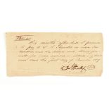 A REPUBLIC OF TEXAS PROMISSARY NOTE, J. DEVERAUX WOODLIEF (1806-1854) SIGNED AND DATED DECEMBER 1,