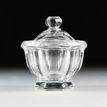 A BACCARAT LIDDED CRYSTAL NUT/CANDY DISH, FRANCE, MODERN, the foot etched with makers mark.