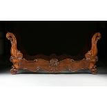 AN AMERICAN CLASSICAL FLAME MAHOGANY SLEIGH BED, SECOND QUARTER 19TH CENTURY, with griffin head