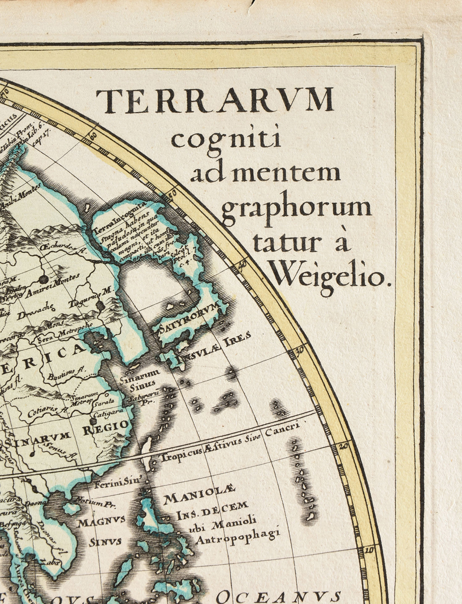 TWO ANTIQUE MAPS, "Orbis Terrarum veteribus cogniti Typus admentem veterum Geographorum - Image 4 of 14