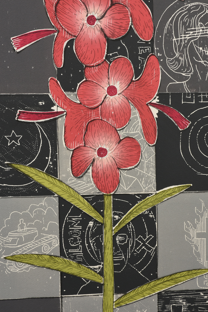 JOHN BUCK (American b. 1946) A PRINT, "Fireweed," 1992, color woodblock print on paper, signed L/ - Image 8 of 16