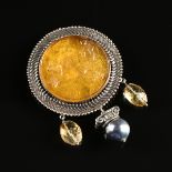 AN AD MAIOREM DEI GLORIAM STERLING SILVER BROOCH BY REBECCA COLLINS, the gadrooned and beaded