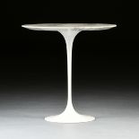 after EERO SAARINEN (FINNISH/AMERICAN 1910-1961) A WHITE MARBLE AND WHITE ENAMELED METAL TULIP